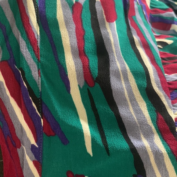 RODEBJER Wrap Bow Sleeveless Blouse JEWEL tones, IVORY & BLACK US L EUC - Picture 15 of 15